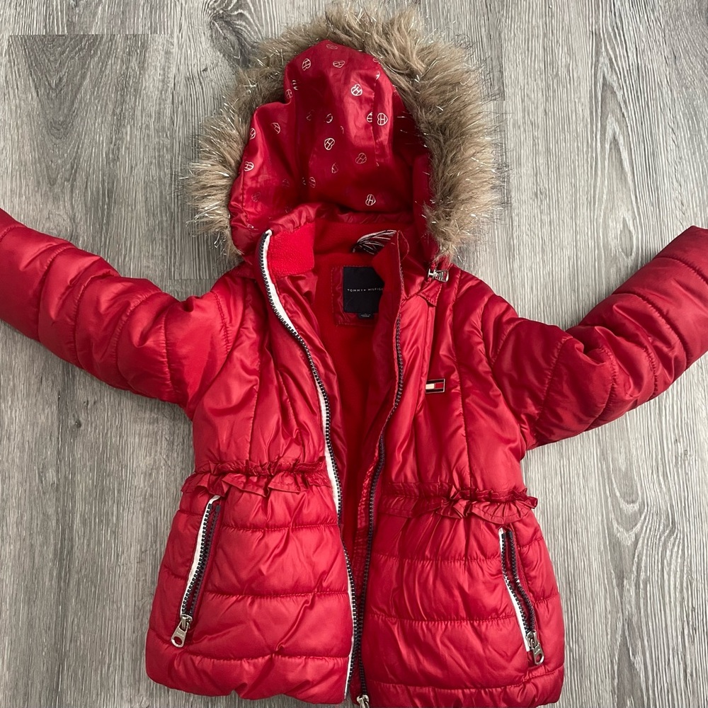 Tommy Hilfiger - size 5T warm winter jacket with fur hoodie